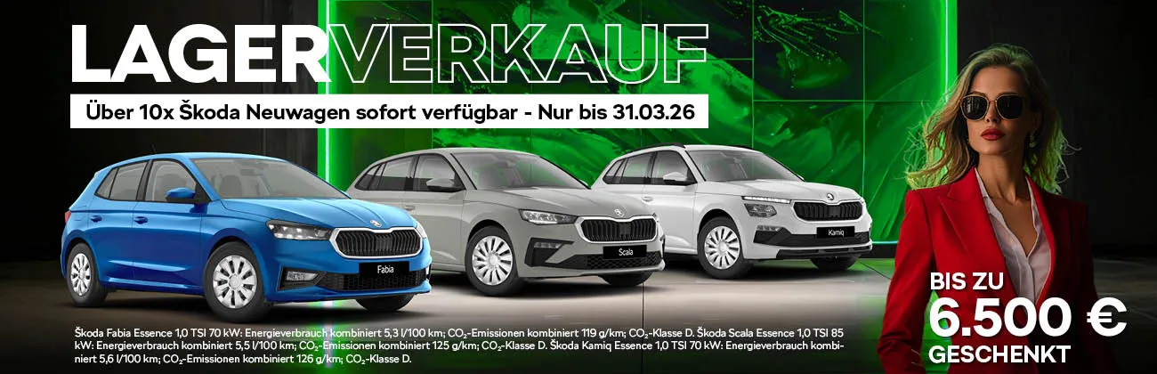 Slider Skoda Lagerverkauf